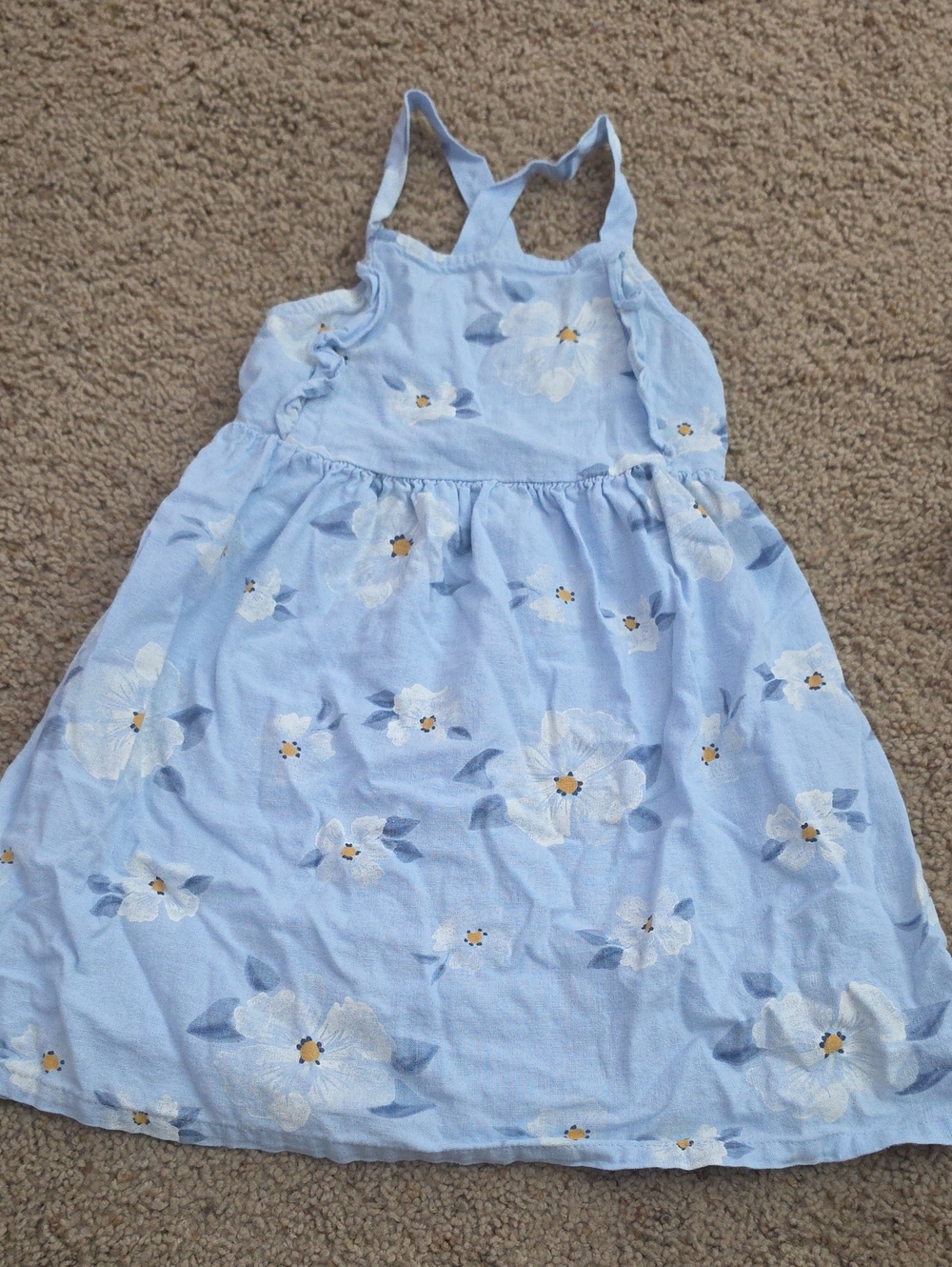 Carter's Light Blue Floral Sundress with White and Yellow Accents
